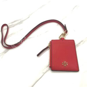TORY BURCH Emerson ID Lanyard in Brilliant Red