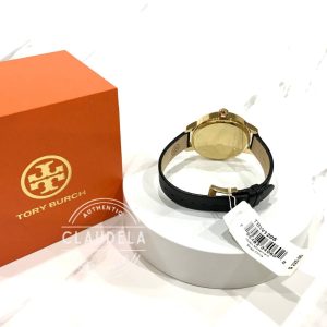 TORY BURCH Collins Black Leather Women’s Watch (TBW1205)