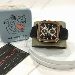 FOSSIL Inscription Multifunction Black Leather Men’s Watch (BQ2654)