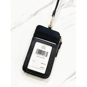 KATE SPADE Edria Wilson Road ID Lanyard in Black Nylon