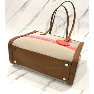 KATE SPADE Market Stripe Logo Medium Tote Bag in Pink Multi