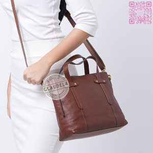 FOSSIL Felicity Satchel in Brown Leather
