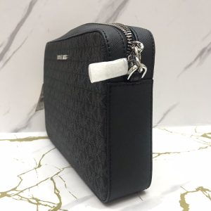 Michael Kors Jet Set Large Crossbody in Signature Black SHW
