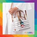 FOSSIL Rachel Satchel in Blue Stripe