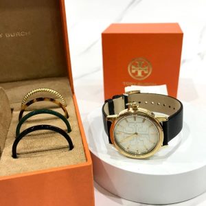 TORY BURCH Gigi Leather Strap Black Gift Set (TBW2018)