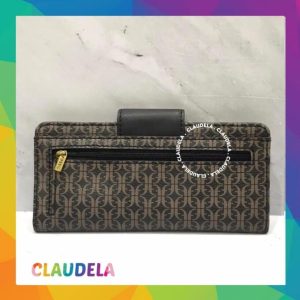 FOSSIL Madison Slim Tab Clutch Wallet in Black Brown
