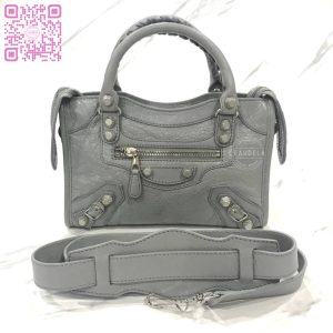 BALENCIAGA Classic Mini City in Giant Light Grey with Silver Hardware (SHW)