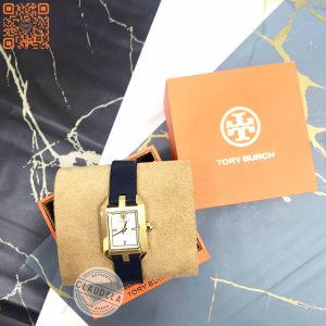 TORY BURCH Dalloway Gold Leather Strap Navy Women's Watch (TBW1103)