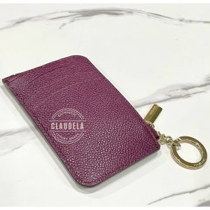 KATE SPADE Margaux Zip Card Holder with Key Chain in Deep Cherry