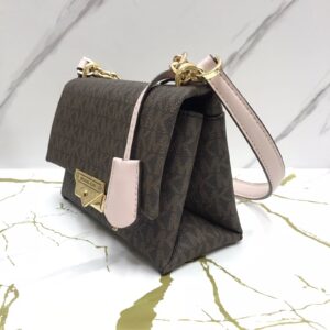 Michael Kors Cece Small Shoulder Bag in Signature Brown Pink