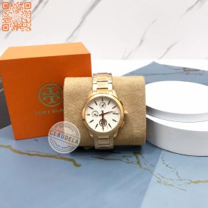 TORY BURCH Collins Rose Gold Stainless Steel Chronograph Women’s Watch (TBW1253)
