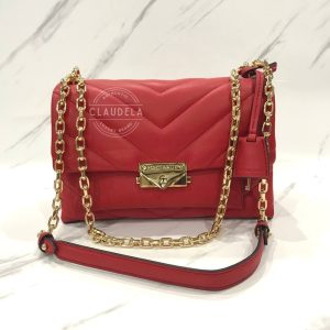 MICHAEL KORS Cece Quilted Medium in Bright Red Leather