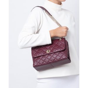 KATE SPADE Natalia Flap Medium Convertible Shoulder Bag in Cherry Wood