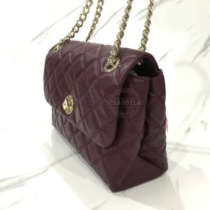 KATE SPADE Natalia Flap Medium Convertible Shoulder Bag in Cherry Wood