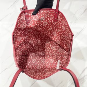 COACH Reversible Tote Bag With Lace Heart Print in Red/Multi Red