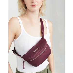 KATE SPADE Watson Lane Betty Belt Bag in Maroon Nylon