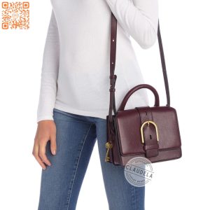 FOSSIL Wiley Top Handle in Fig Leather