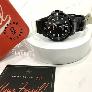FOSSIL FB-01 Three-Hand Date Black Stainless Steel Men’s Watch (FS5659)
