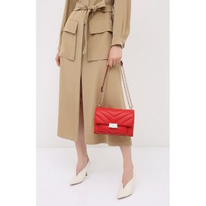 MICHAEL KORS Cece Quilted Medium in Bright Red Leather