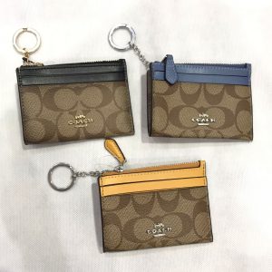Coach Coin Card Keyring Case in Signature Black