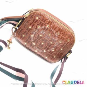 FOSSIL Elle Crossbody in Signature Brown Embossed Leather