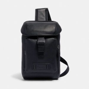 COACH Men's Ranger Mini Sling Pack in Black Leather