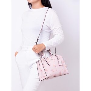 COACH Charlie Carryall 27 with Floral Bow Print in Ice Pink