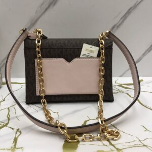 Michael Kors Cece Small Shoulder Bag in Signature Brown Pink