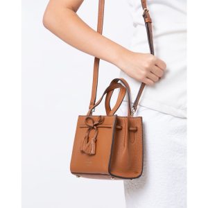 KATE SPADE Hayes Satchel Small in Warm Cognac Red