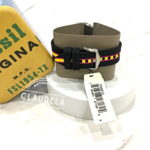 FOSSIL Forrester Three-Hand Striped Black Silicone Men’s Watch (FS5613)
