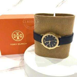 TORY BURCH Gigi Leather Strap Navy Women’s Watch (TBW2001)