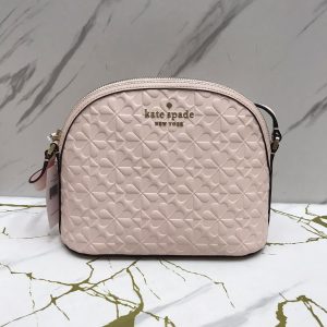 KATE SPADE Hollie XL Dome Crossbody in Peachy Puff Spade Clover Geo Embossed