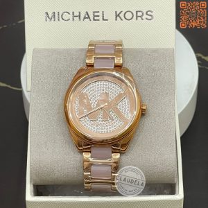 Michael Kors Women’s Janelle Three- Hand Rose Gold-Tone Stainless Steel Watch (MK7089)
