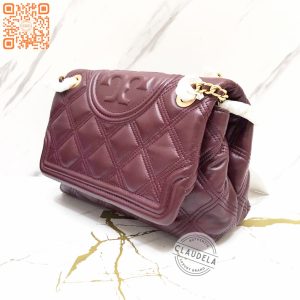 TORY BURCH Fleming Soft Convertible Shoulder Bag in Claret