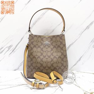 COACH Signature Town Bucket in Khaki Honeycomb