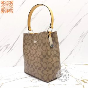 COACH Signature Town Bucket in Khaki Honeycomb