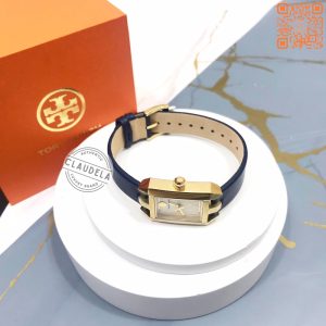 TORY BURCH Dalloway Gold Leather Strap Navy Women's Watch (TBW1103)