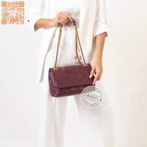 TORY BURCH Fleming Soft Convertible Shoulder Bag in Claret