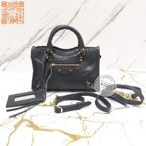 BALENCIAGA Classic Nano City in Dark Grey with Gold Hardware (GHW)