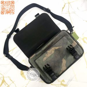 COACH Track Crossbody Signature Camo in Khaki Olive Green Multi