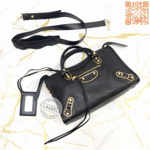 BALENCIAGA Metallic Edge Small City in Black with Gold Hardware (GHW)