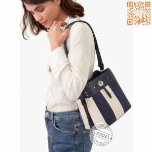 KATE SPADE Small Bucket Bag Even Stripe Jac Blazer Blue