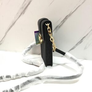 Michael Kors Carmen Phone Crossbody in Signature Black with Gold Hardware