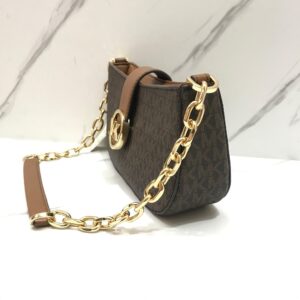 Michael Kors Carmen Small Shoulder Bag in Signature Brown