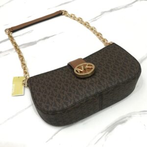 Michael Kors Carmen Small Shoulder Bag in Signature Brown