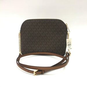 Michael Kors Jet Set Dome Criscros Medium Crossbody in Signature Brown
