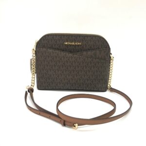 Michael Kors Jet Set Dome Criscros Medium Crossbody in Signature Brown