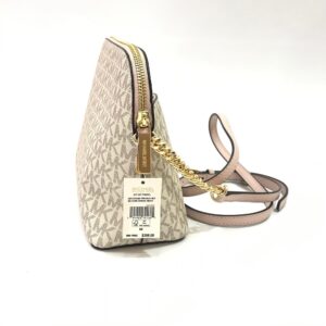 Michael Kors Jet Set Dome Criscros Medium Crossbody in Signature Vanilla Pink