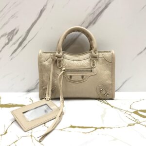 Balenciaga Classic Nano City in Beige with Silver Hardware (SHW)