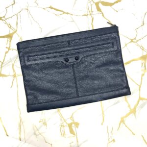Balenciaga Men's Classic Clip XL Pouch in Navy